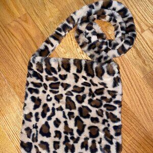 Cheetah Fuzzy Crossbody Bag